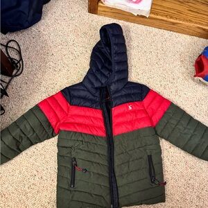 Kids' Green and Red Hooded Jacket